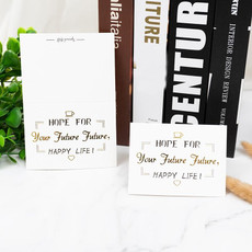100 PCS Valentines Day Bronzing Greeting Card Flower Shop Birthday Thank You Card(Bright Future Happy Life)