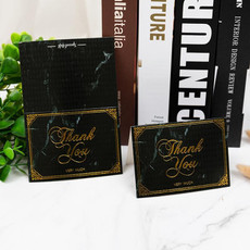 100 PCS Valentines Day Bronzing Greeting Card Flower Shop Birthday Thank You Card(Thank You Very Much)