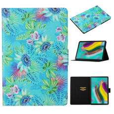 For Galaxy Tab S6 Lite P610 / P615 Coloured Drawing Pattern Horizontal Flip Leather Case with Holder & Card Slot(Flowers)