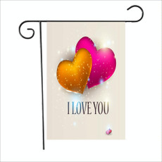 2 PCS Valentine Day Garden Flag Festive Atmosphere Garden Banner(QR004)