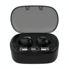 MD06 Mini In-ear TWS Wireless Touch Digital Display Bluetooth Earphone (Black)