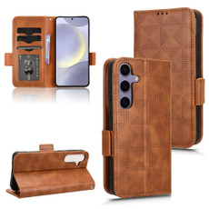 For Samsung Galaxy S24 5G Symmetrical Triangle Leather Phone Case(Brown)