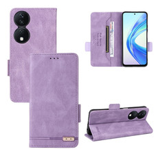 For Honor X7b Magnetic Clasp Flip Leather Phone Case(Purple)