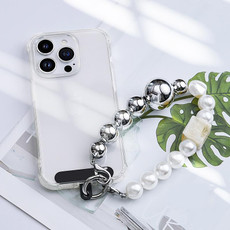 LEEU DESIGN Pearl Chain Mobile Phone Lanyard Camera Wrist Strap Bracelet(Ginkgo)