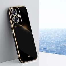 For OPPO A2 5G XINLI Straight Edge 6D Electroplate TPU Phone Case(Black) For OPPO A2 5G XINLI Straight Edge 6D Electroplate TPU Phone Case(Black)