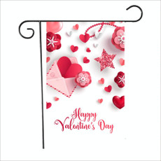 2 PCS Valentine Day Garden Flag Festive Atmosphere Garden Banner(QR013)