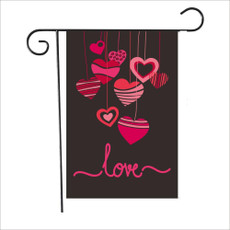 2 PCS Valentine Day Garden Flag Festive Atmosphere Garden Banner(QR037)