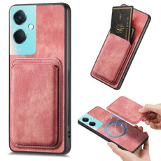 For OPPO K11 5G Retro Leather Card Bag Magnetic Phone Case(Pink) For OPPO K11 5G Retro Leather Card Bag Magnetic Phone Case(Pink)