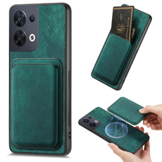 For OPPO Reno8 5G Retro Leather Card Bag Magnetic Phone Case(Green) For OPPO Reno8 5G Retro Leather Card Bag Magnetic Phone Case(Green)