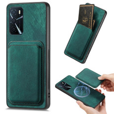For OPPO Reno5 5G Retro Leather Card Bag Magnetic Phone Case(Green) For OPPO Reno5 5G Retro Leather Card Bag Magnetic Phone Case(Green)
