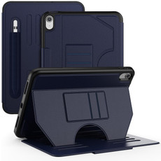For iPad 10th Gen 10.9 2022 Notebook Magnetic Leather Tablet Case(Navy Blue)