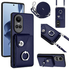 For OPPO Reno10/Reno10 Pro 5G Global Organ Card Bag Ring Holder Phone Case with Long Lanyard(Blue) For OPPO Reno10/Reno10 Pro 5G Global Organ Card Bag Ring Holder Phone Case with Long Lanyard(Blue)