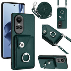 For OPPO Reno10/Reno10 Pro 5G Global Organ Card Bag Ring Holder Phone Case with Long Lanyard(Green) For OPPO Reno10/Reno10 Pro 5G Global Organ Card Bag Ring Holder Phone Case with Long Lanyard(Green)