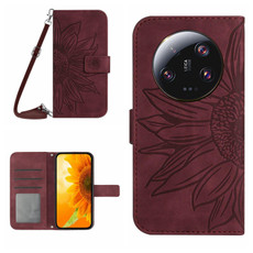 For Xiaomi 14 Ultra Skin Feel Sun Flower Embossed Flip Leather Phone Case with Lanyard(Wine Red) For Xiaomi 14 Ultra Skin Feel Sun Flower Embossed Flip Leather Phone Case with Lanyard(Wine Red)