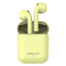ZEALOT H20 TWS Bluetooth 5.0 Touch Wireless Bluetooth Earphone with Magnetic Charging Box, Support Stereo Call & Display Power in Real Time (Yellow)