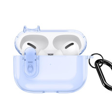 For AirPods Pro 2 DUX DUCIS PECL Series Split Transparent Earphone Case with Hook(Blue)