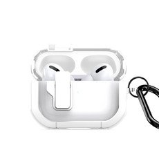 For AirPods Pro DUX DUCIS PECN Series Split Two-color Transparent Earphone Case with Hook(White)