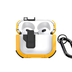 For AirPods 3 DUX DUCIS PECN Series Split Two-color Transparent Earphone Case with Hook(Yellow Black)