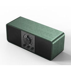 OneDer JY82 Wooden Retro Styling Wireless Speaker HIFI Classic FM Radio Support TF / U-Disk / AUX(Leather Green)