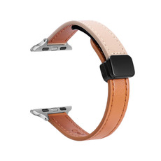For Apple Watch Ultra 2 49mm Slim Magnetic Buckle Genuine Leather Watch Band(Plain Orange Apricot) For Apple Watch Ultra 2 49mm Slim Magnetic Buckle Genuine Leather Watch Band(Plain Orange Apricot)