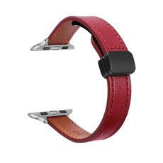 For Apple Watch 38mm Slim Magnetic Buckle Genuine Leather Watch Band(Plain Wine Red) For Apple Watch 38mm Slim Magnetic Buckle Genuine Leather Watch Band(Plain Wine Red)