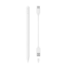 Fast Charge+Touch Switch+Bluetooth Function Anti-false Touch Capacitive Pen for iPad 2018 or Later(White)