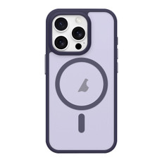For iPhone 14 Pro Metal Button Skin Feel Matte MagSafe Shockproof Phone Case(Purple)