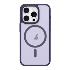 For iPhone 13 Pro Metal Button Skin Feel Matte MagSafe Shockproof Phone Case(Purple)