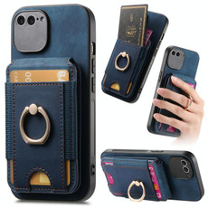 For iPhone 6 / 6s Retro Splitable Magnetic Stand Card Bag Leather Phone Case(Blue)