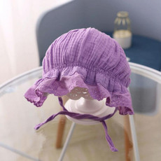 MZ4790 Cotton Baby Princess Hat Lacing Cloth Hat, Size: 44-48cm(Purple)