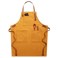 Household Denim Apron Barista Floral Tea Shop Barber Work Clothes, Specification: for Children 47cm(Yellow)