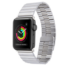 For Apple Watch 38mm Bamboo Stainless Steel Magnetic Watch Band(Sliver)
