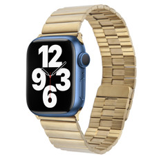 For Apple Watch SE 44mm Bamboo Stainless Steel Magnetic Watch Band(Gold)