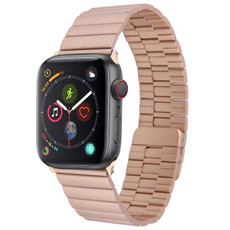 For Apple Watch Series 4 44mm Bamboo Stainless Steel Magnetic Watch Band(Rose Gold)