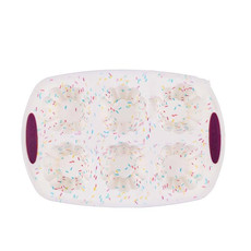 GW20035 DIY Candy Color Cartoon Silicone Cake Toast Ice Tray Mold, Specification: 6-hole Muffin Vup