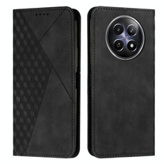 For Realme 12 Diamond Splicing Skin Feel Magnetic Leather Phone Case(Black)