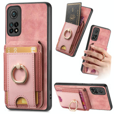 For Xiaomi Mi 10T 5G Retro Splitable Magnetic Stand Card Bag Leather Phone Case(Pink)