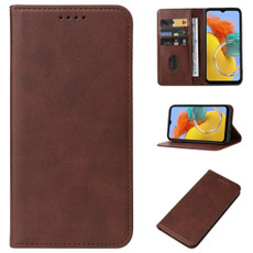 For Samsung Galaxy M14 5G Magnetic Closure Leather Phone Case(Brown)