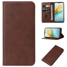 For ZTE Blade A53+ Magnetic Closure Leather Phone Case(Brown)