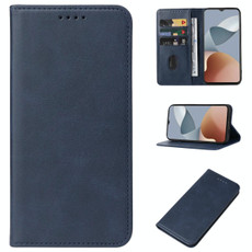 For ZTE Blade A34 Magnetic Closure Leather Phone Case(Blue)