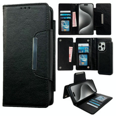 For iPhone 15 Pro Max Multifunctional 7-Card Wallet Leather Phone Case(Black)