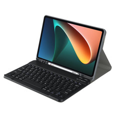 For Xiaomi Pad 5 / Pad 5 Pro 11 inch Round Cap Bluetooth Keyboard Tablet Leather Case with Pen Slot(Black)