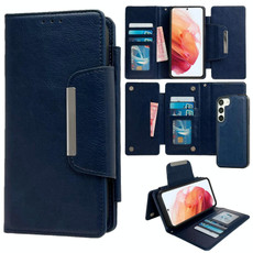 For Samsung Galaxy S21 5G Multifunctional 7-Card Wallet Leather Phone Case(Royal Blue)