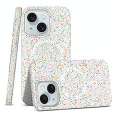 For iPhone 15 Plus Colorful Frosted Magsafe PC Hybrid TPU Phone Case(White)