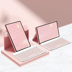 For Xiaomi Redmi Pad SE 11 inch Detachable Keyboard Smart Tablet Leather Case(Pink)