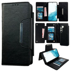 For Samsung Galaxy S22 5G Multifunctional 7-Card Wallet Leather Phone Case(Black)