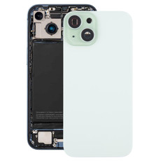 For iPhone 15 Plus Battery Back Cover with Camera Lens Cover + MagSafe Magnet(Green)