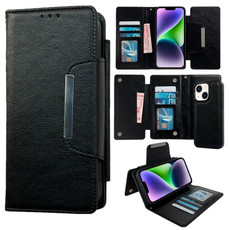 For iPhone 14 Plus Multifunctional 7-Card Wallet Leather Phone Case(Black)