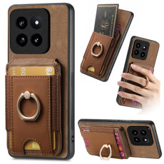 For Xiaomi 14 Pro Retro Splitable Magnetic Stand Card Bag Leather Phone Case(Brown)