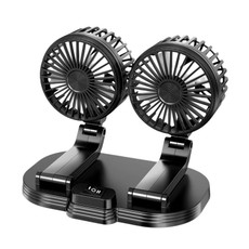 5V USB Port Car Dual-head Fan Circulation Fan(Black)